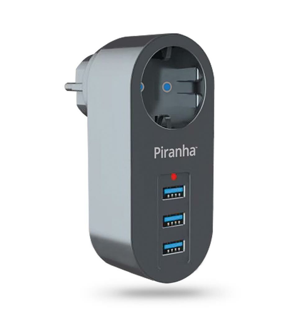 Piranha 3 Usb'li Termal Akım Korumalı Priz